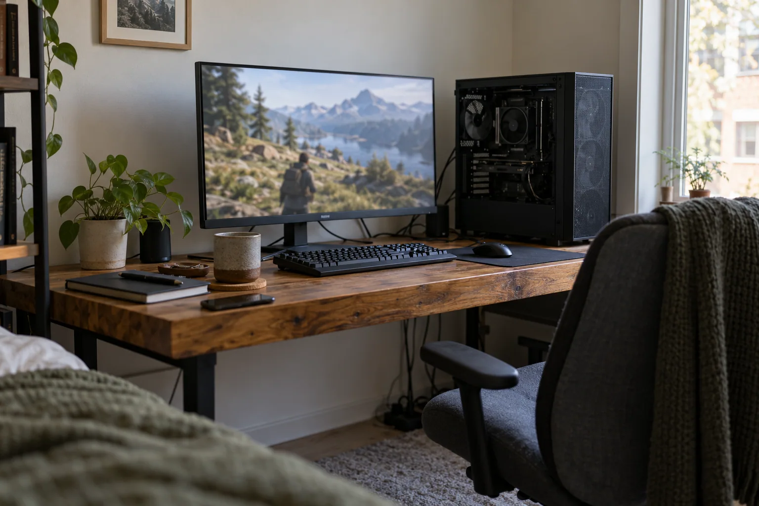 Un ordinateur de jeu sobre, prêt à accueillir une bibliothèque PC