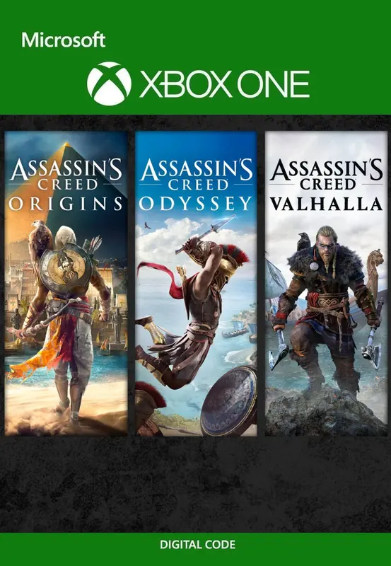 Assassin's Creed Bundle: Valhalla, Odyssey, Origins — Xbox One, Standard