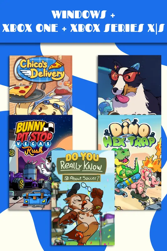 Bunny Pit Stop + Chico's Delivery + Collie Call+ Dino Hex Trap + Do You Really Know About Soccer? (Bundle) — Xbox Live, Standard