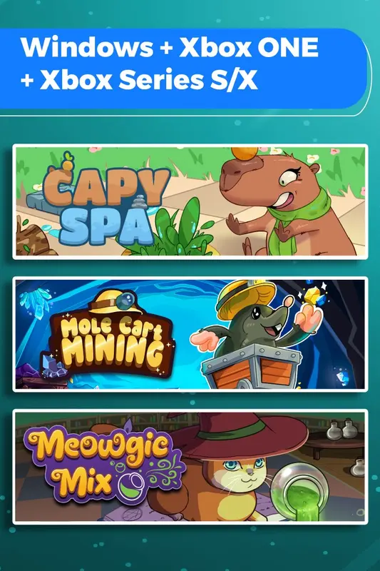 Capy Spa + Mole Cart Mining + Meowgic Mix (Bundle) — Xbox Live, Standard