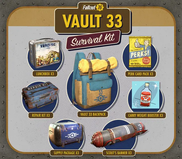Fallout 76 - Vault 33 Survival Pack DLC — Xbox One, Standard