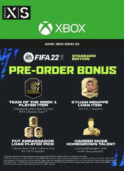 Jaquette de FIFA 22 (Standard Edition) Pre-order Bonus (DLC) — DLC Xbox (Xbox Series X|S)