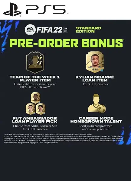 FIFA 22 (Standard Edition) Pre-order Bonus (DLC) — PlayStation 5, Standard Edition