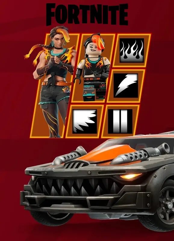 Fortnite - Cinder Outfit + Lockjaw Vehicle Body — Xbox Live, Standard
