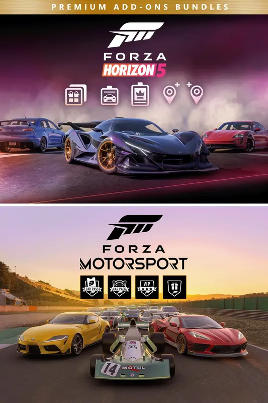 Forza Motorsport and Forza Horizon 5 Premium Add-Ons Bundle (DLC) — Xbox Live / PC, Standard