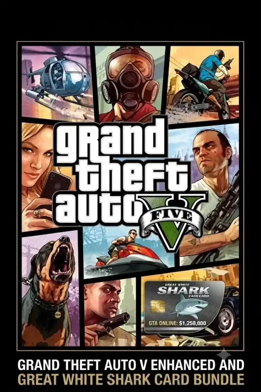 Grand Theft Auto V Enhanced and Great White Shark Card Bundle — Rockstar Games, Enhanced