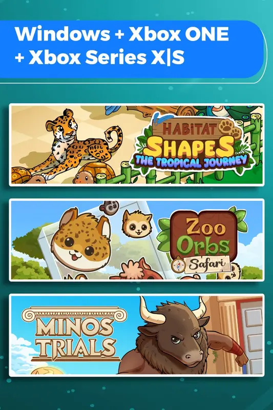 Habitat Shapes: The Tropical Journey + Zoo Orbs: Safari + Minos Trials (Bundle) — Xbox Live, Standard
