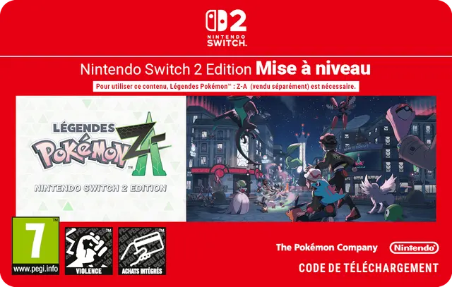Jaquette de Légendes Pokémon : Z-A Mise à niveau Nintendo Switch 2 Edition — DLC Nintendo (Nintendo Switch 2)