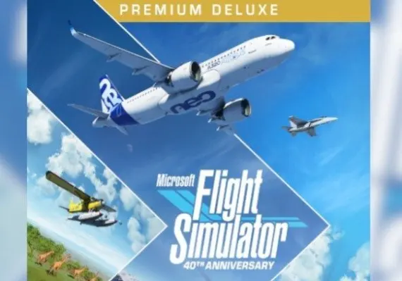 Jaquette de Microsoft Flight Simulator Premium Deluxe 40th Anniversary Edition EN — jeu Xbox (Xbox Series X|S / PC)