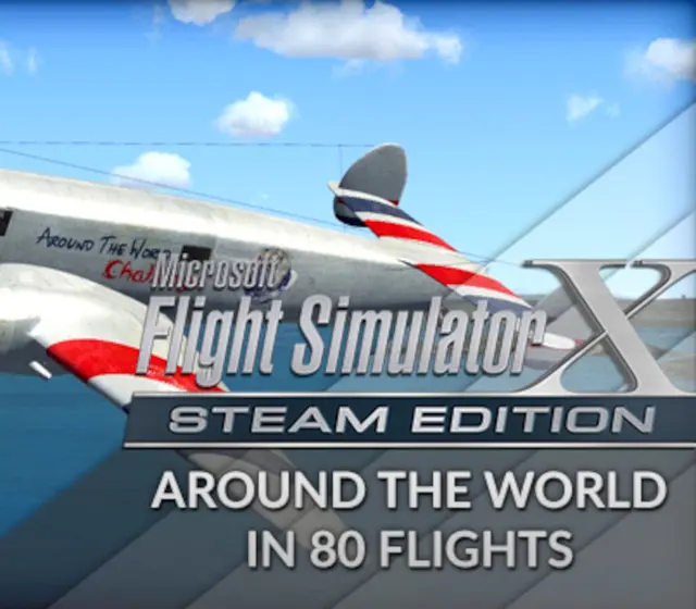 Microsoft Flight Simulator X: Steam Edition - Around The World In 80 Flights Add-On DLC — Steam, Standard