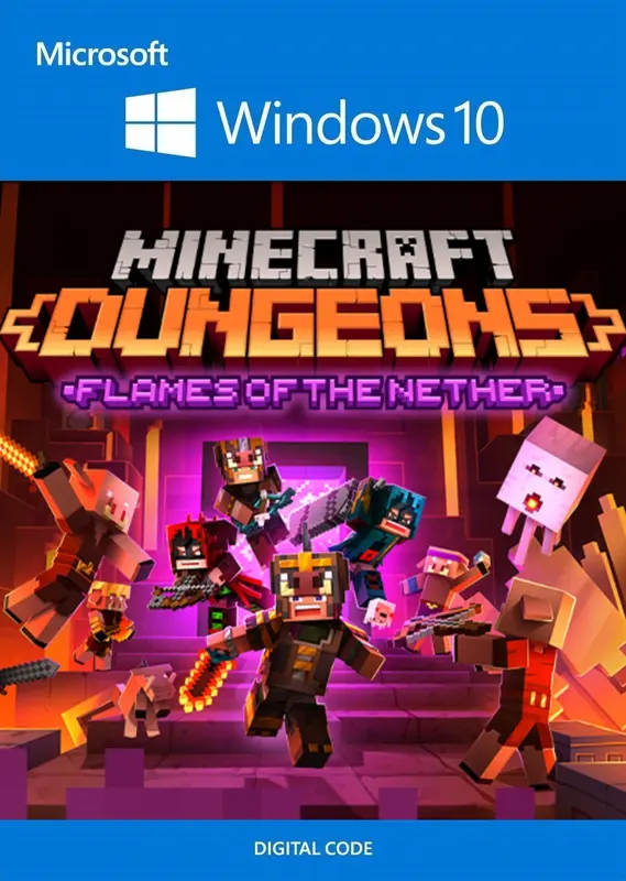 Jaquette de Minecraft Dungeons: Flames of the Nether (DLC) - — DLC PC (Microsoft Store (Windows 10))