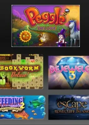 Peggle Deluxe, Bejeweled 3, Bookworm Deluxe, Escape Rosecliff Island, and Feeding Frenzy 2 Deluxe Bundle — EA app, Deluxe Bundle
