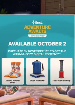 The Sims 4 Adventure Awaits Expansion Pack Pre-order Bonus (DLC) — EA app, Standard