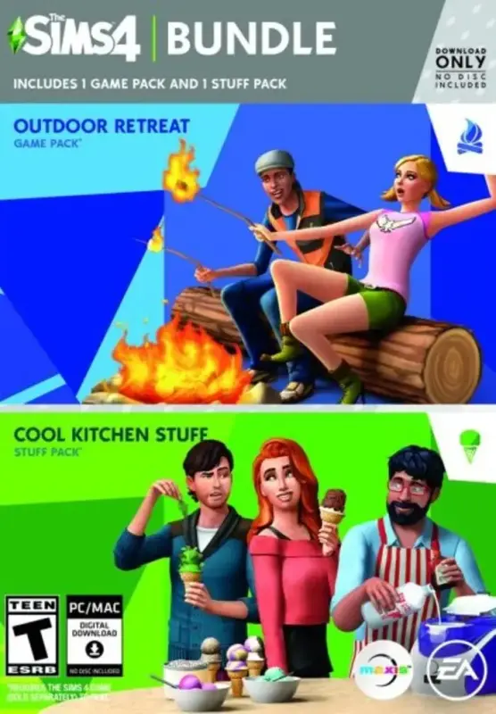 The Sims 4 Bundle Pack Outdoor Retreat and Cool Kitchen Stuff Pack DLC — EA app, Standard