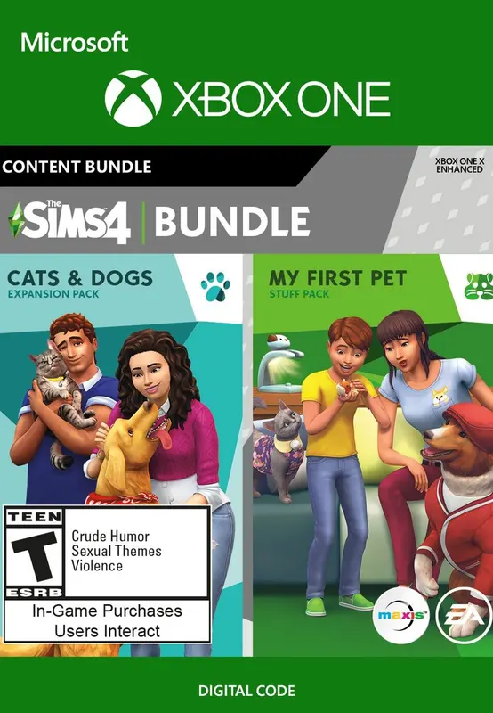 The Sims 4 Cats and Dogs Plus My First Pet Stuff Bundle (DLC) — Xbox Live, Standard