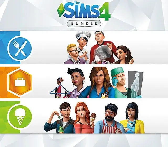 The Sims 4 - Get to Work DLC + Dine Out DLC + Cool Kitchen Stuff DLC Bundle — Xbox One, Standard